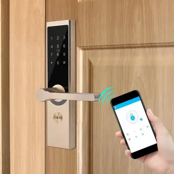 

A4 App WiFi BT Cipher Remote Smart Door Lock Security Electronic Door Lock Digital Code Keypad Deadbolt For Home Hotel Apartment