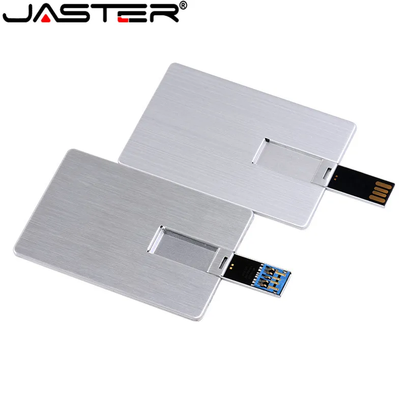 JASTER Usb флеш-накопитель, металлическая карта, ручка-накопитель, 4 ГБ, 8 ГБ, 16 ГБ, 32 ГБ, 64 ГБ, 128 ГБ, USB 2,0, бизнес-подарок, Usb флешка, кредитная карта, флешка