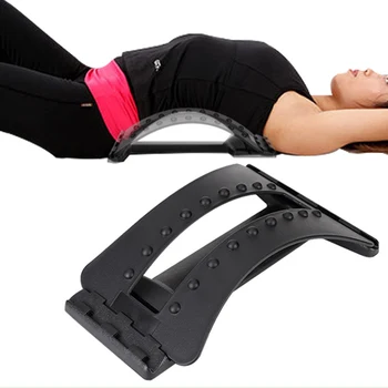 

Black Back Massager Stretcher Fitness Equipment Stretch Lumbar Dropship Spine Relax Stretcher Massager Pain Relief Support R7X5