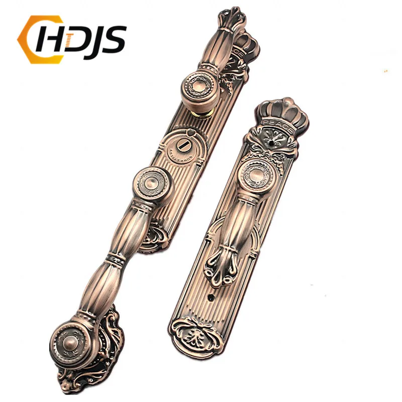 304-stainless-steel-door-handle-red-bronze-villa-hotel-room-door-handle-antique-color