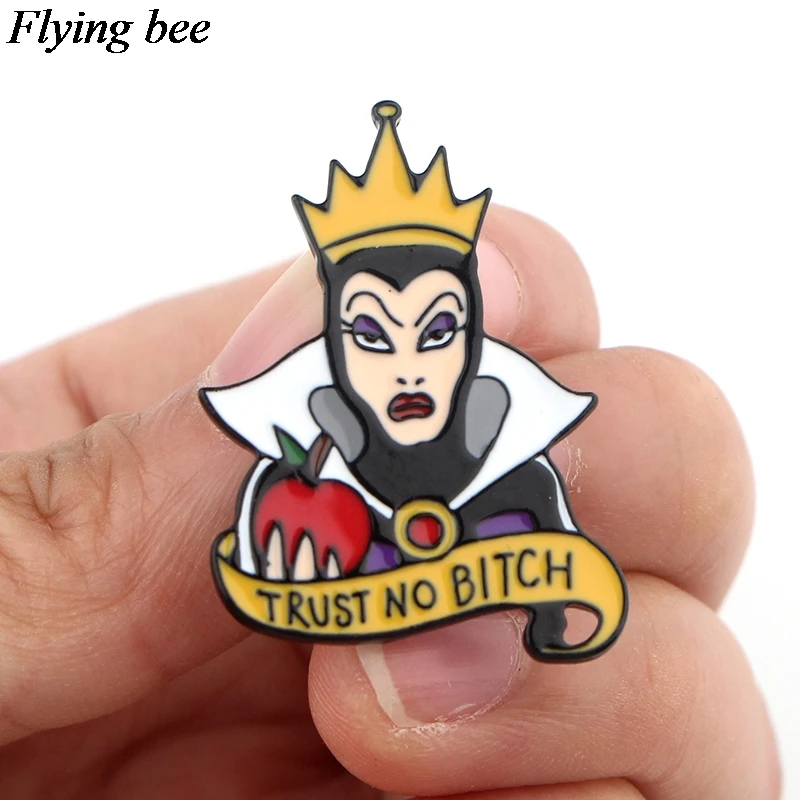Flyingbee, королева Малефисента, значки, Мультяшные металлические булавки для женщин и мужчин, булавка для рюкзака, индивидуальная детская булавка, очаровательное ювелирное изделие x0602