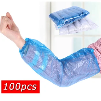 

100PCS Plastic Elastic Cuff Cleaning Antifouling Durable Arm Oversleeves Waterproof Disposable Arm Sleeves Cover NEW