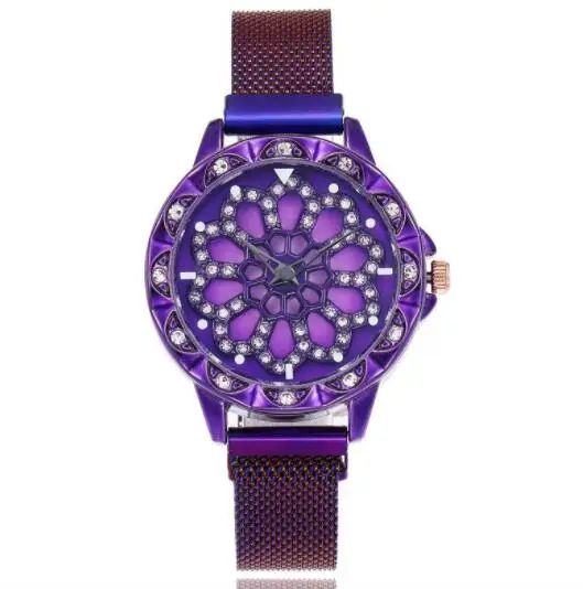 purple Часы Spinner браслеты со спиннером регулируемые золотые фиолетовые Буле черные радужные цвета часы braclets 3 шт N108 - Окраска металла: purple