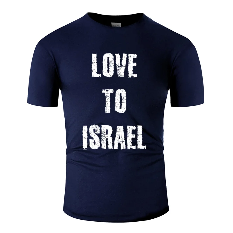 Стиль Повседневная футболка с надписью love to israel нормальная одежда мужская футболка комикс хлопок размера плюс 3xl 4xl 5xl хип-хоп - Цвет: Men-Navy Blue
