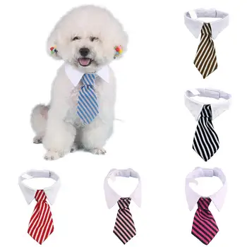 

Pet Dog Puppy Party Wedding Adjustable Striped Grooming Collar Neck Tie Bowtie