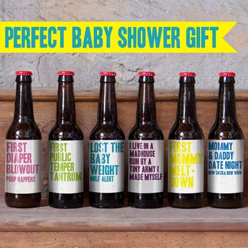 

6 pcs Mommy Milestones Beer Bottle Labels Baby Shower Gift Beer For Her Motherhood Firsts Pregnancy Baby Shower Gift