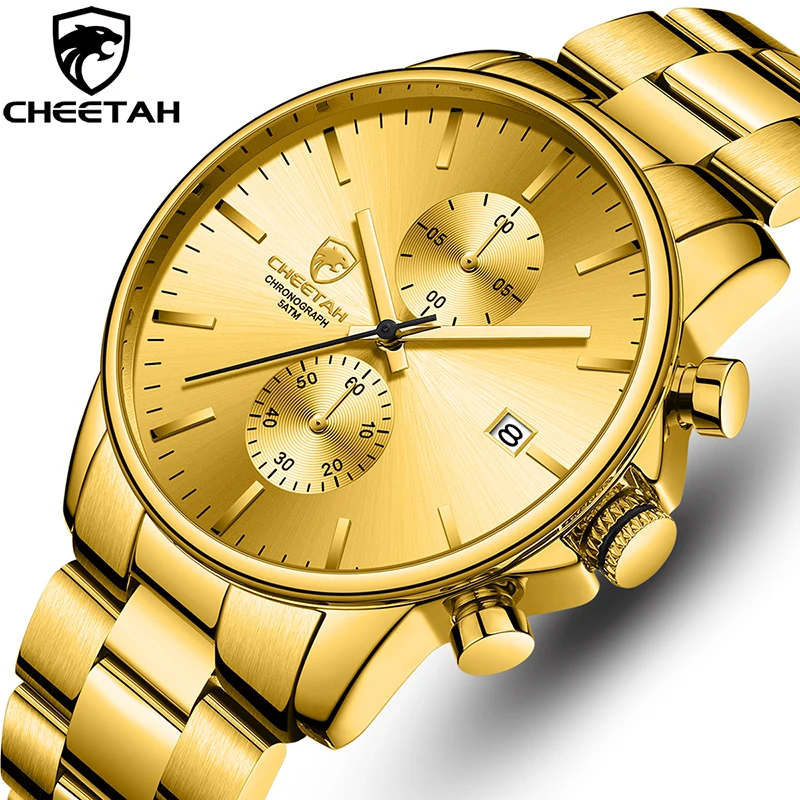 Mens Watches CHEETAH Top Brand Chronograph Waterproof Quartz