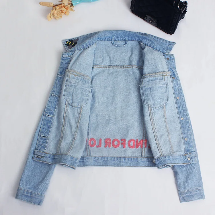 

Europe And America Autumn New Style Cross Stitch Rose Bees Five-pointed Star Tiger Embroidered Jacket Short Women's