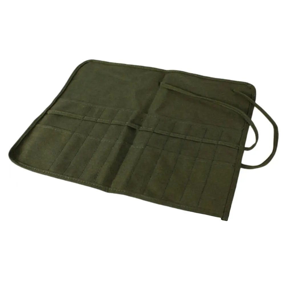 

Modern Roll up Canvas Paint Brush Bag Cases for Artist Draw Pen Watercolor Oil Brush Army Green School Arts Supplies 40*33cm