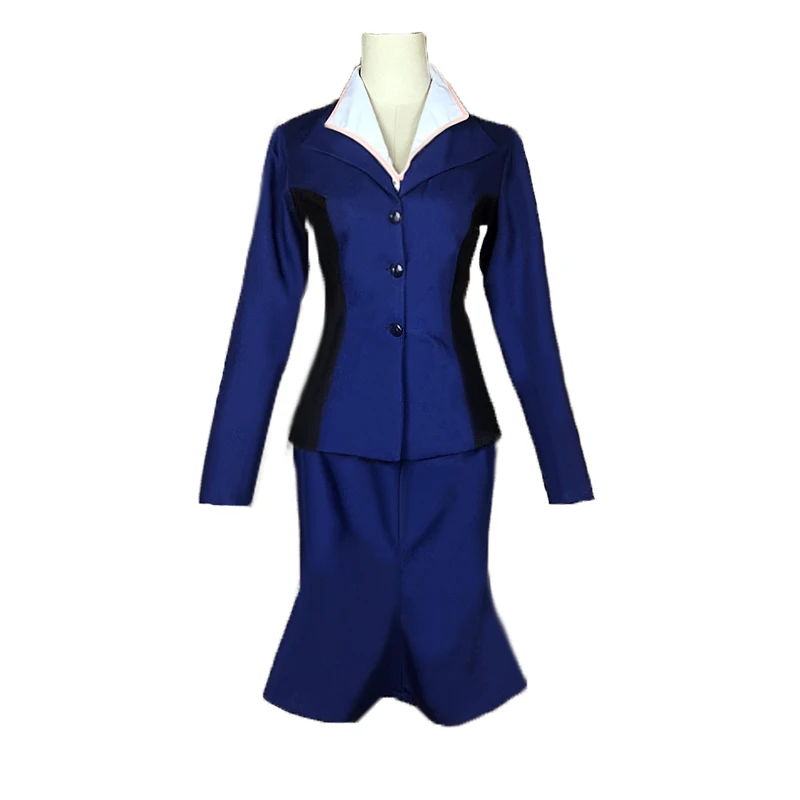 

The First Avengers Captain America Agent Peggy Carter Cosplay Costume Uniform Agent Carter Blue Suit Cosplay Costume