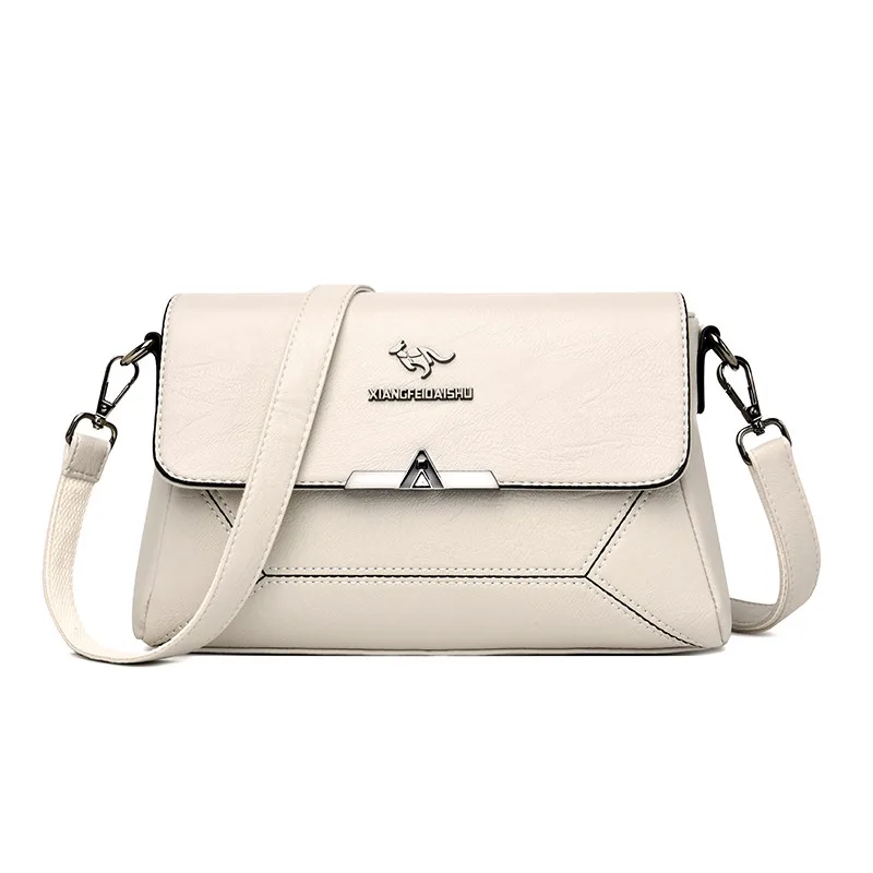 Женская сумка-мессенджер, женская кожаная сумка через плечо, роскошные сумки для женщин, дизайнерские сумки высокого качества - Цвет: Beige