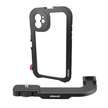 

Ulanzi 1 Pcs Smartphone Vlog Mount Plate & 1 Pcs Vlog Metal Case Cage for Iphone 11 Video Record Vlogging Case