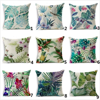 

Lulang Linen pillow covers,Plant flower printing pillowcase for Sofa Cushion Cover Bed Decoration Pillow cover 16/18/20/24 Inch