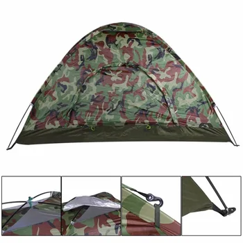 

Outdoor Portable Single Layer Camping Tent Camouflage 2 Person Waterproof Lightweight Beach Tent Best For Fishing Hunting