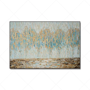 

Colorful Abstract Golden Gray Blue Tree Oil Painting Canvas For Room Decor Modern 100% Handmade Abstract Picture Painting