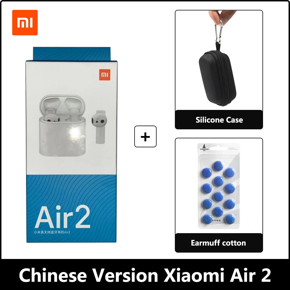 blue cotton sleeve Oringinal Xiao mi Airdots Pro 2 беспроводные наушники TWS mi True Earbuds 2 LHDC Tap стерео управление Dual mi C ENC с mi c Handsfree - Цвет: blue cotton sleeve