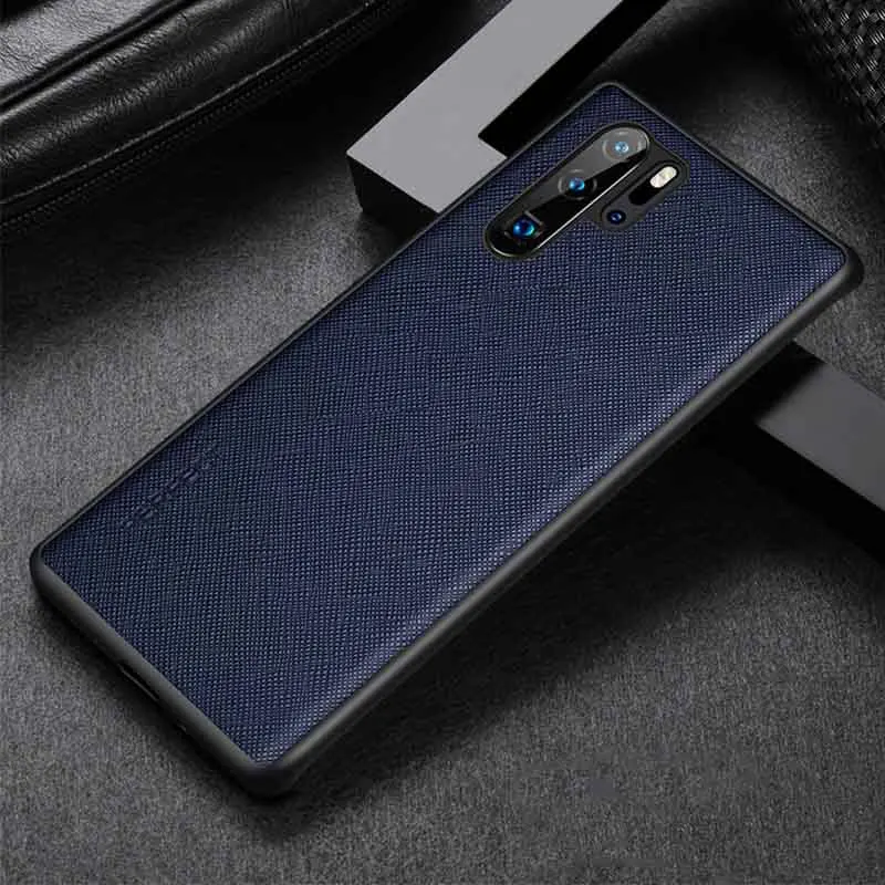 Чехол из натуральной кожи для huawei P30 Pro Чехол прочная задняя крышка Etui Coque для huawei P30 P30Pro чехол Защитный корпус - Цвет: dark blue
