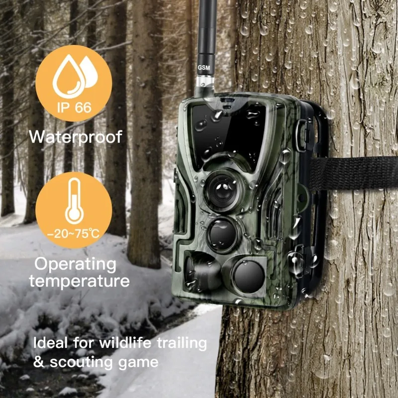 HC-801M Hunting Trail Camera Night Version Wild Cameras 0.3s Trigger 16MP 1080P IP65 Photo Trap Wildlife Camera Surveillance