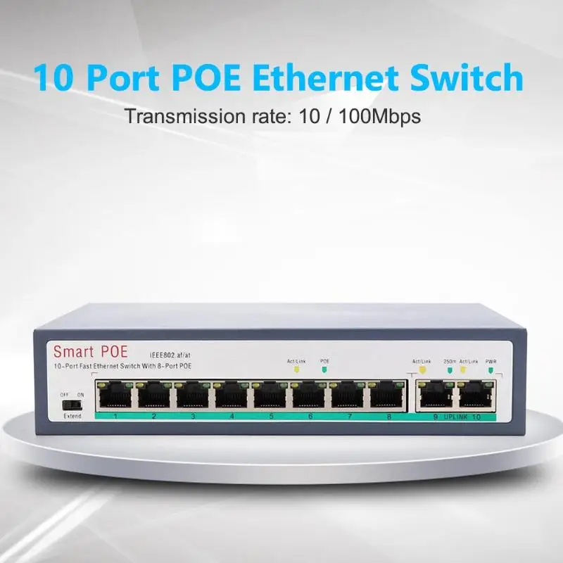 Горячая POE Ethernet коммутатор умелое производство POE коммутатор Ethernet 100 Мбит/с IEEE 802,3 сетевой коммутатор встроенный источник питания