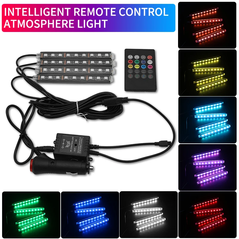 Светодиодный неоновый светильник RGB для салона автомобиля атмосферные лампы VW Polo