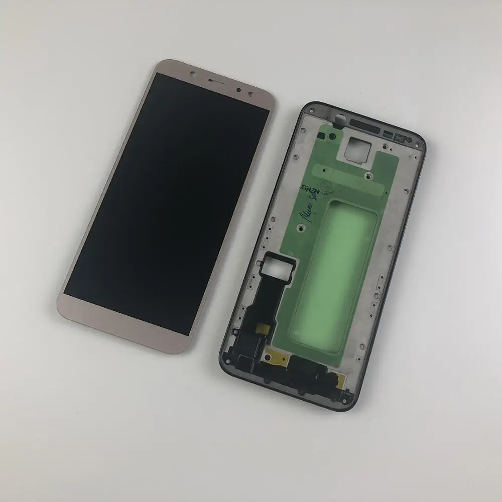 Для SAMSUNG Galaxy A6 A600 A600F A600FN ЖК-дисплей кодирующий преобразователь сенсорного экрана в сборе+ Корпус Передняя рамка+ клей
