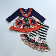 Осенняя одежда для маленьких девочек; платье с цветочным рисунком для девочек; Брюки-Капри; Эксклюзивная одежда для маленьких детей