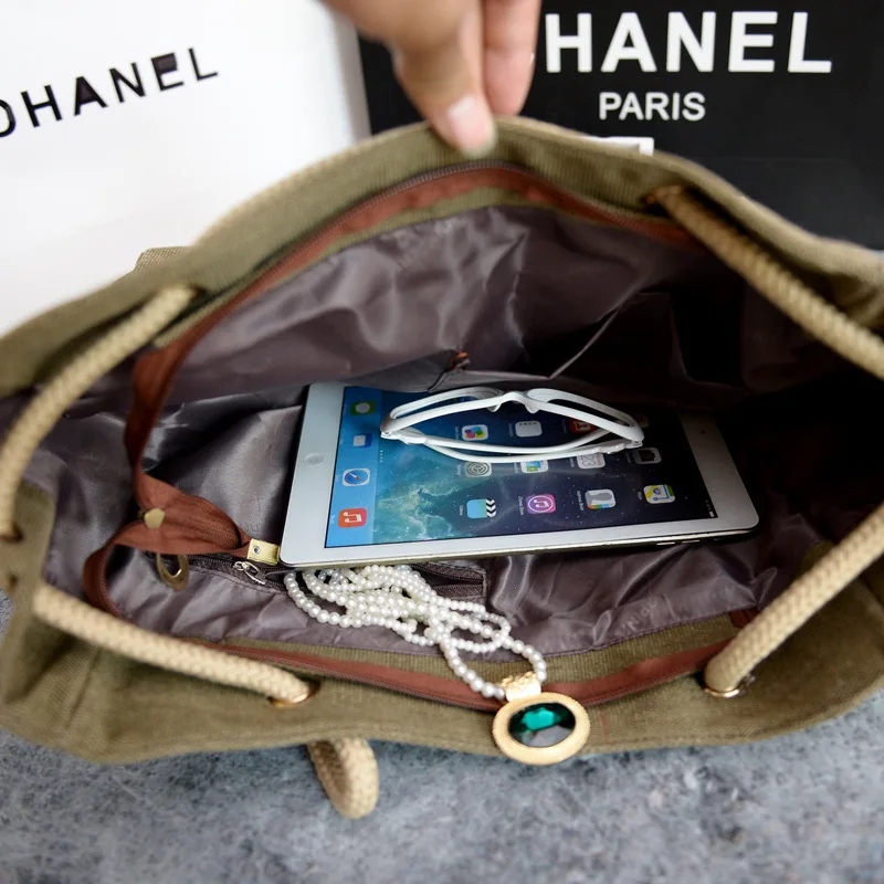 

2016 Spring New Style Europe And America WOMEN'S Fashion Handbag Cotton Cloth Shoulder Bag Casual Large Bag Bag New Products