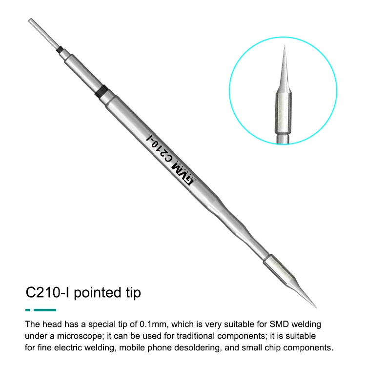 Lead-free sunshine GVM C210 soldering tip, JBC C210 T210 T26 T26D S21 tips; fast heating; C210-I/IS/K head for SMD welding metric combination wrench set