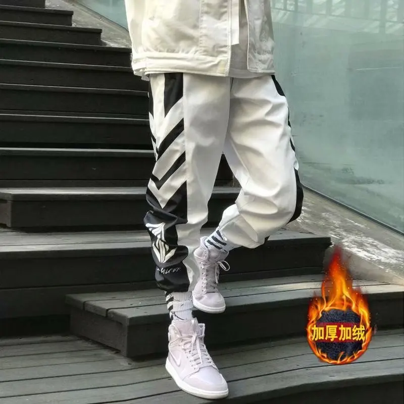 

Casual Pants Men's Brushed And Thick Autumn & Winter Popular Brand Ankle Banded Pants Loose Hip Hop Cool Athletic Pants in Super