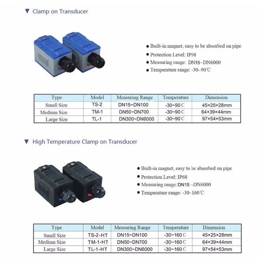 Sensor Ultrassônico do Medidor de Fluxo Acessórios do Transdutor Tuf2000m Tuf-2000b Ts-2 Dn15100 mm Tm1 Dn50700 Tl-1-ht Tc-1 - Image 4