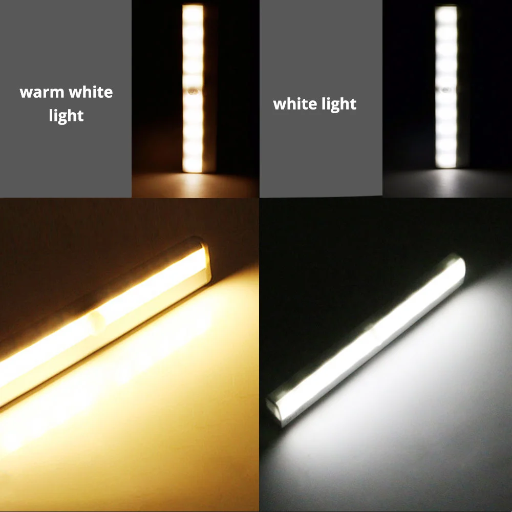 6/10LED PIR Motion Sensor Lamp Cupboard Wardrobe Bed Lamp Under Cabinet Night Light Smart Light Perception For Closet Stairs Led
