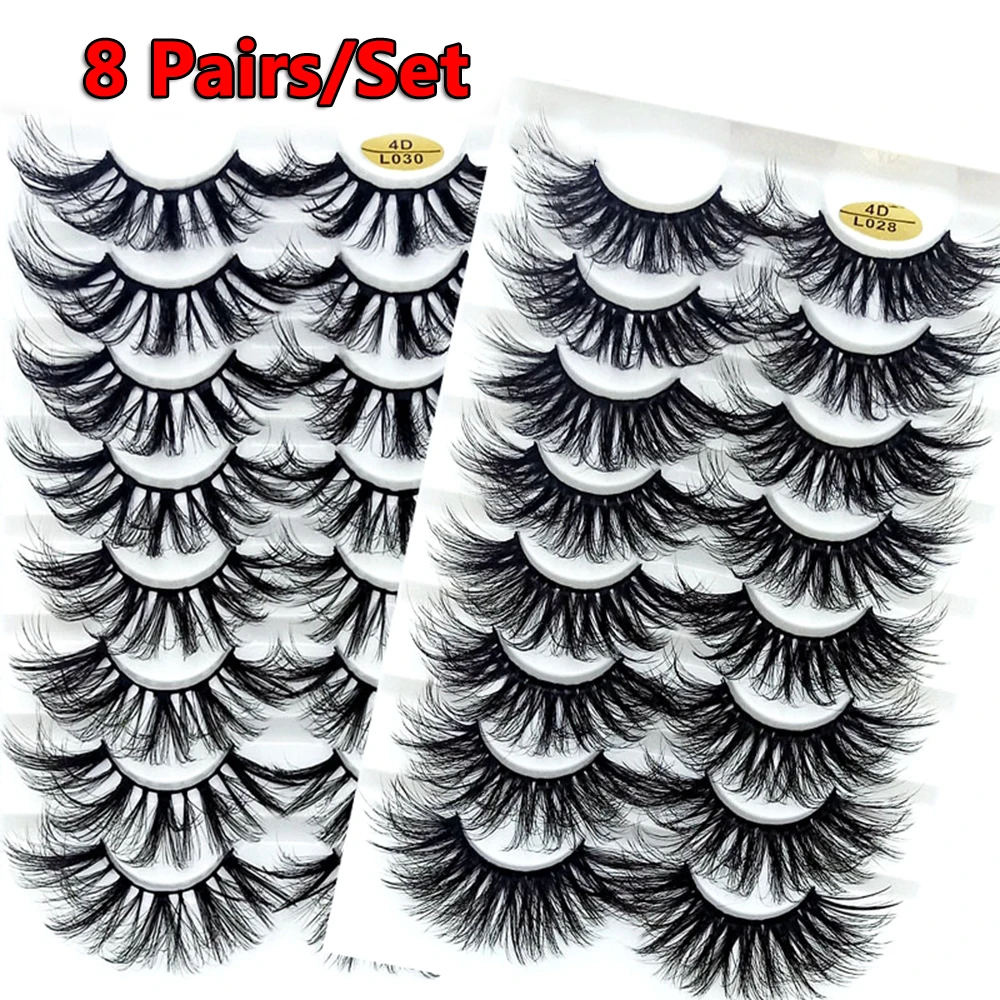 

5/8 Pairs 15-25mm 4D Mink False Eyelashes Thick Natural Wispies Fluffy Eyelash Extension Makeup Full Volume Handmade Mink Lashes