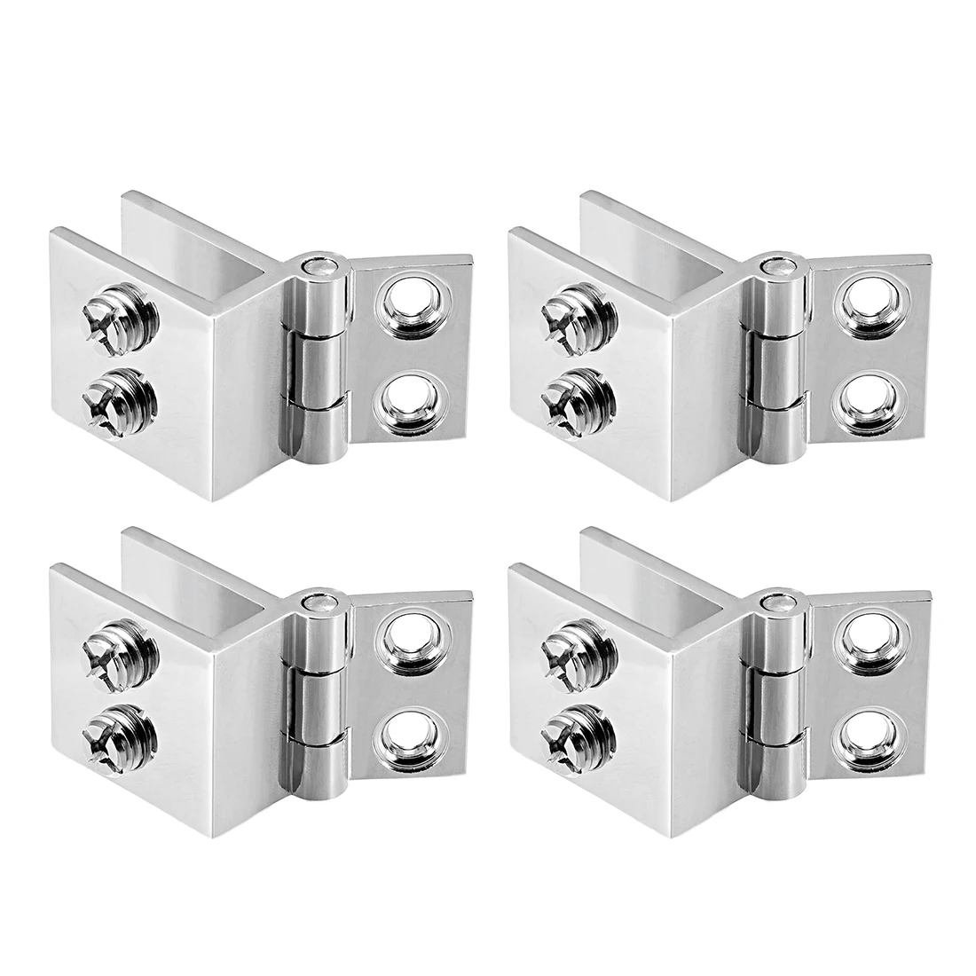 

uxcell 4pcs for 5-8mm Glass Door Hinge 0 Degree Cupboard Showcase Cabinet Door Hinge Glass Clamp Polished Pure Copper