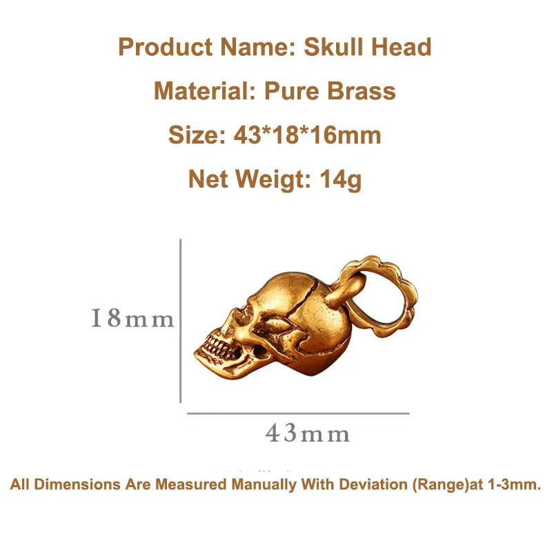 skull head pendant brass (6)