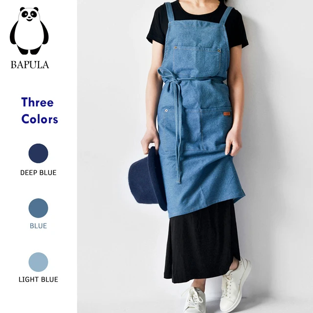 New Adults Apron Adjustable Housekeeping Denim Apron Cooking