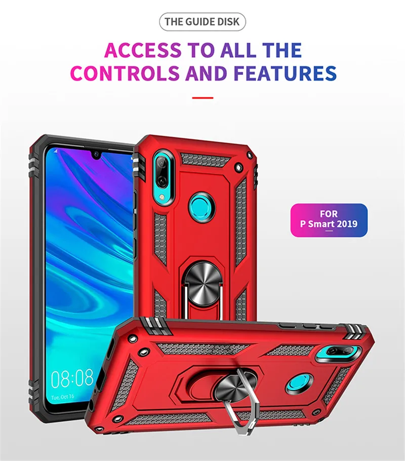 Per Huawei P Smart 2019 Custodia Magnete Anello Auto Copertura Del Supporto Del Supporto Per Huawei P Smart 2019 Psmart 2019 Pot-Lx3 Coque Funda