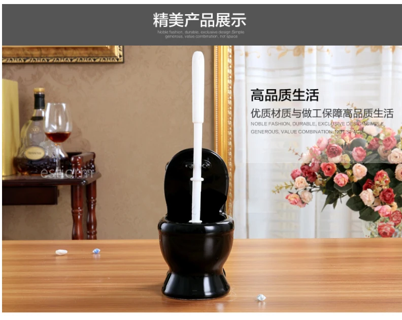 Ceramic Toilet Bowl Brush Set Long Handle - Js3337-4