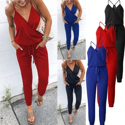 

Summer Cross V-neck Lace-up Sexy Mono