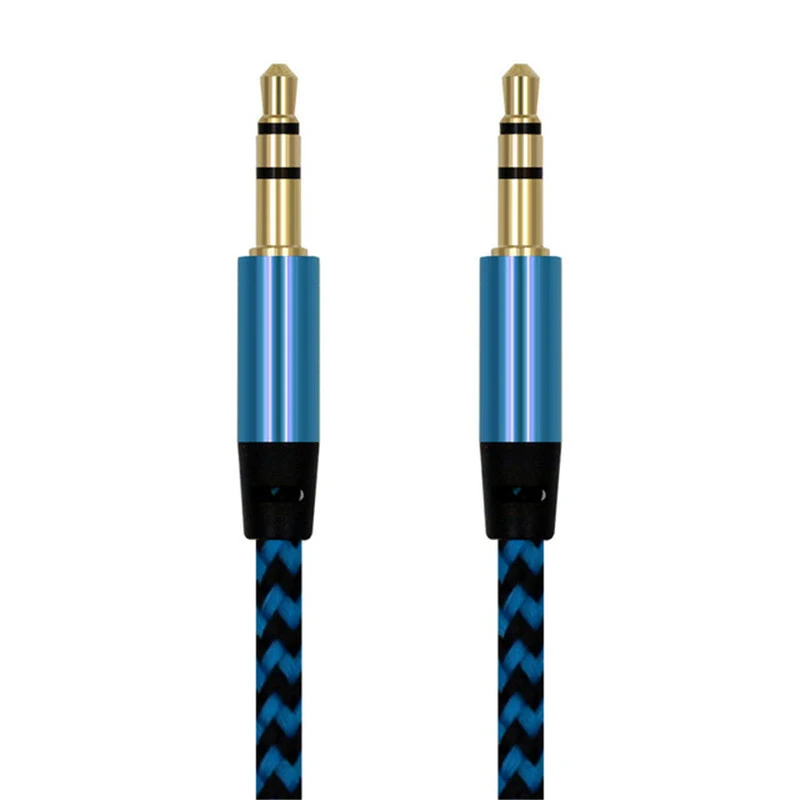1 м нейлоновый Aux кабель 3,5 мм до 3,5 мм аудио кабель папа-папа кабель Золотая вилка автомобильный шнур Aux для Iphone samsung Xiaomi - Цвет: 5