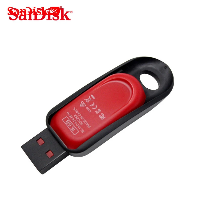 SanDisk CZ62 USB флеш-накопитель 16 ГБ флеш-накопитель 16 ГБ 32 ГБ 64 ГБ флеш-накопитель флеш-диск USB 2,0 Регулируемая карта памяти черный u-диск
