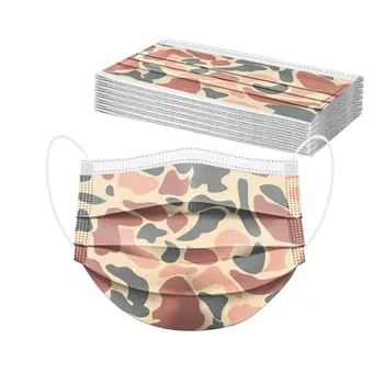 

Fashion Leopard Print Mouth Masks Protective Three Layer Disposable Face Mask Disposable Camouflage Face Mask Mascarilla マスク