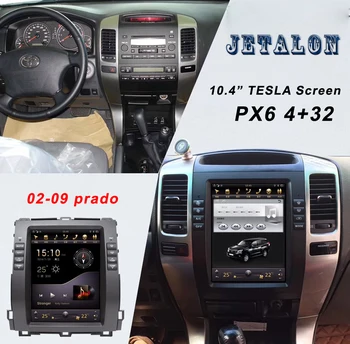 

10.4inch Vertical Screen Radio Player for Toyota Prado LC120 GPS tesla head units Six core 32gb rom Android 9.0 Car Multimedia