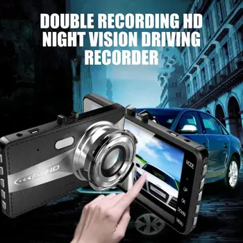 

Portable Driving Recorder Camera Car DVR Night Vision Touch Screen Dual Lens Ultrathin 4Inch Dash Camera Car Video Recorder