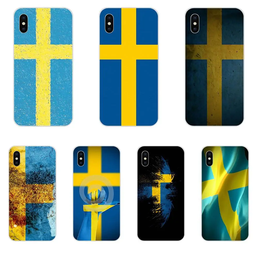 ТПУ мобильный телефон чехлы Королевство Швеции Флаг для Apple iPhone X XS Max XR 4 4S 5 5C 5S SE 6 6S