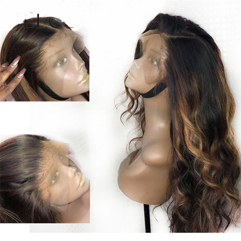 

Highlight 13*6 Deep Lace Front Human Hair Wig Body Wave Highlight Color Hair Brazilian Remy Hair Baby Hair