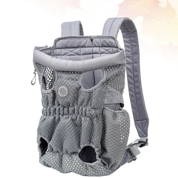 

Pet Carrier Backpack Pet Frontpack Cat Dog Carrier Backpack Travel Bag for Traveling (Grey, Size M)