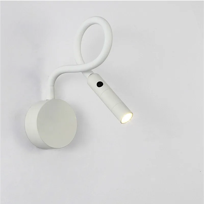 Modern LED Reading Wall Lamp 1W/3W Flexible Hose Bedside Wall Mounted Sconce Bedroom Study Book Wall Light With Switch AC85-265V art deco wall lights
