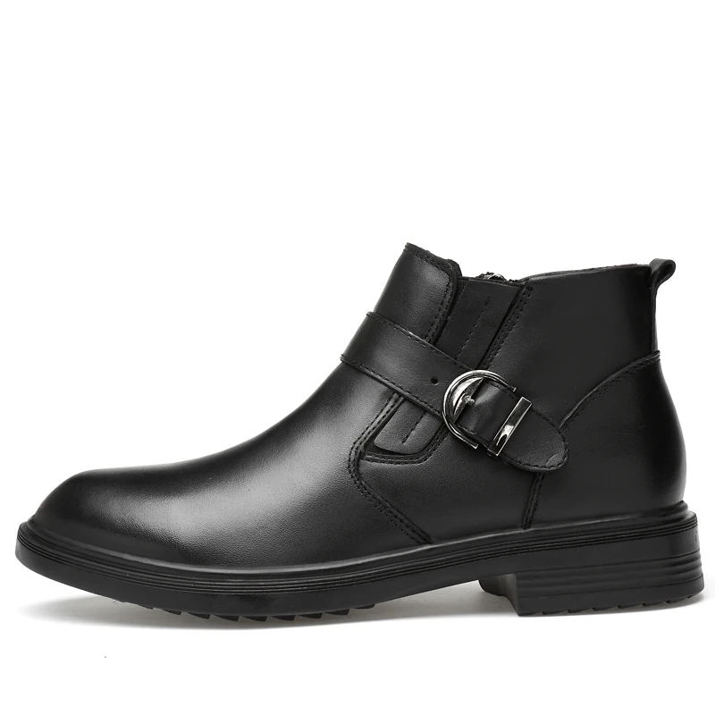 

New Men's Chelsea Boots Ankle Boots Big size Black British Style Man Boots soft Leather Free shipping