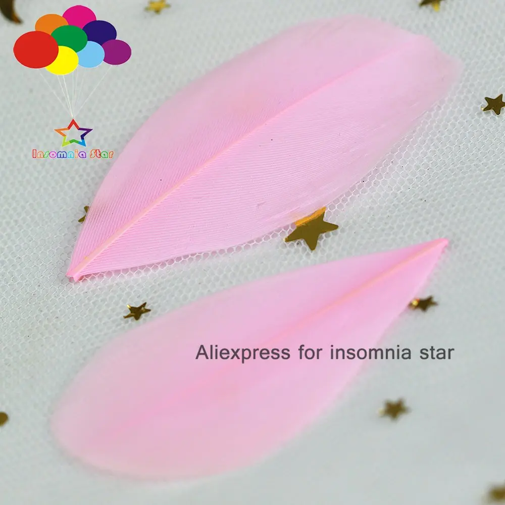 Pink 30 цветов, сделай сам, 100 шт., наконечник из гусиных перьев, круглая головка, 5-7 см, аксессуары для рукоделия, материалы для украшения, вечерние аксессуары для декора, Шлейфы - Цвет: Pink