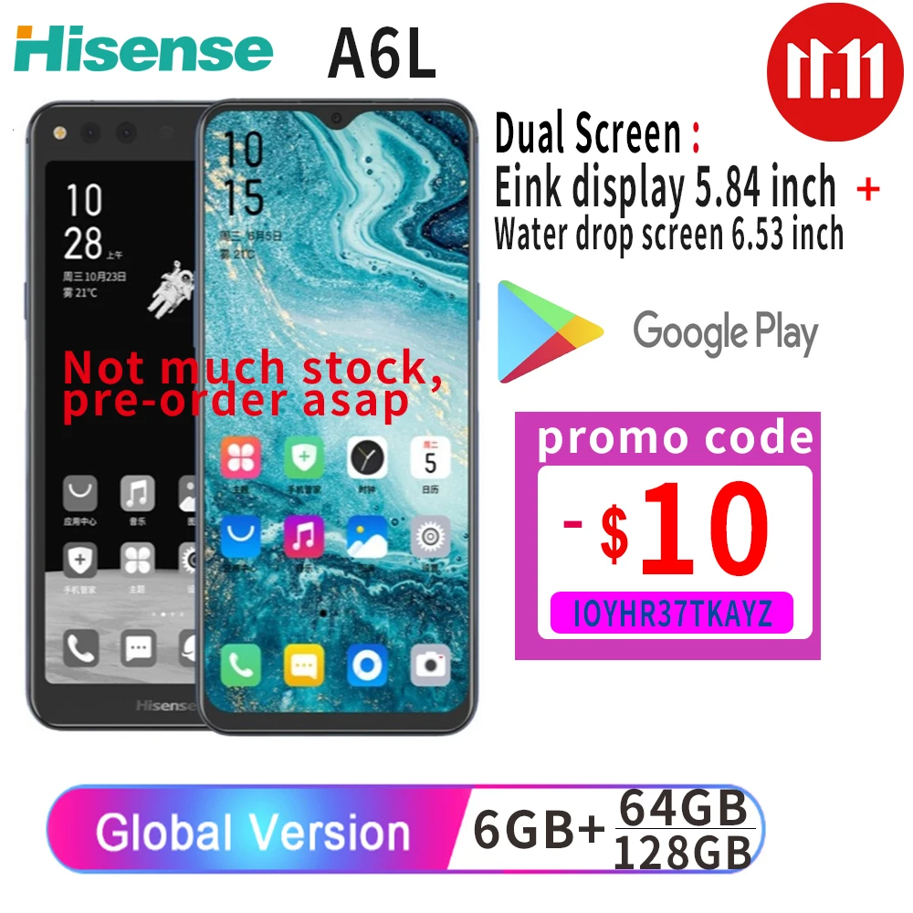 Смартфон Hisense A6L Snapdragon 660 Android 9 0 6 63 дюйма AMOLED + 5 84 | Мобильные телефоны и аксессуары
